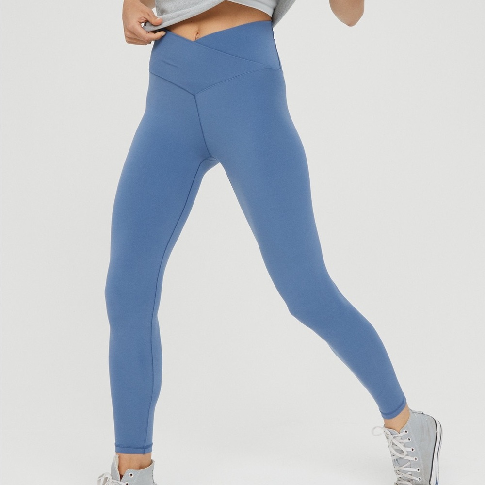 Offline by Aerie Real Me Blue Crossover Leggings